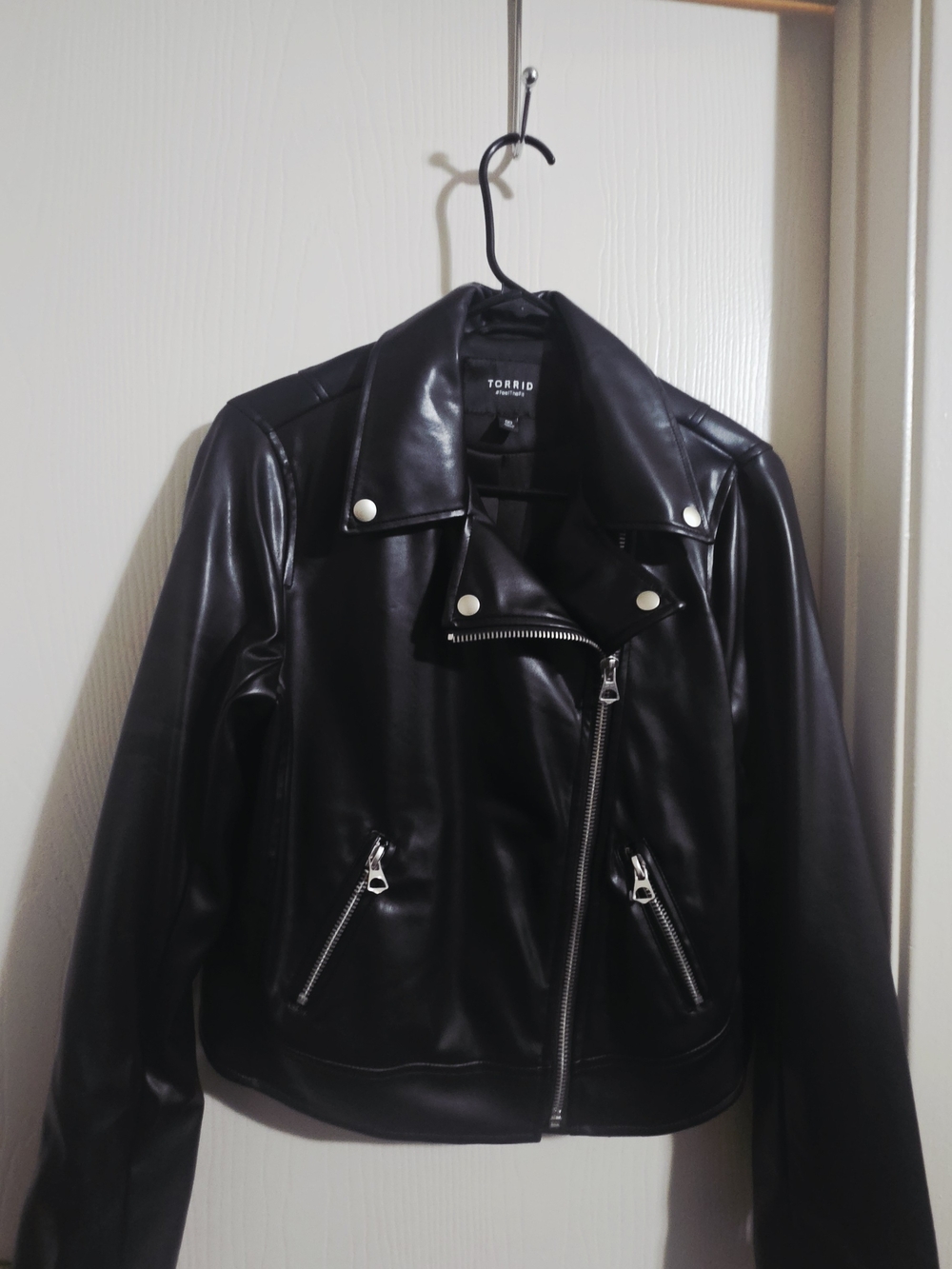 Torrid Black Faux Leather Asymmetrical Moto Jacket